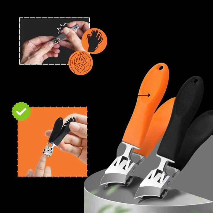 Nail Clipper with Wide Jaw and Curved Edge