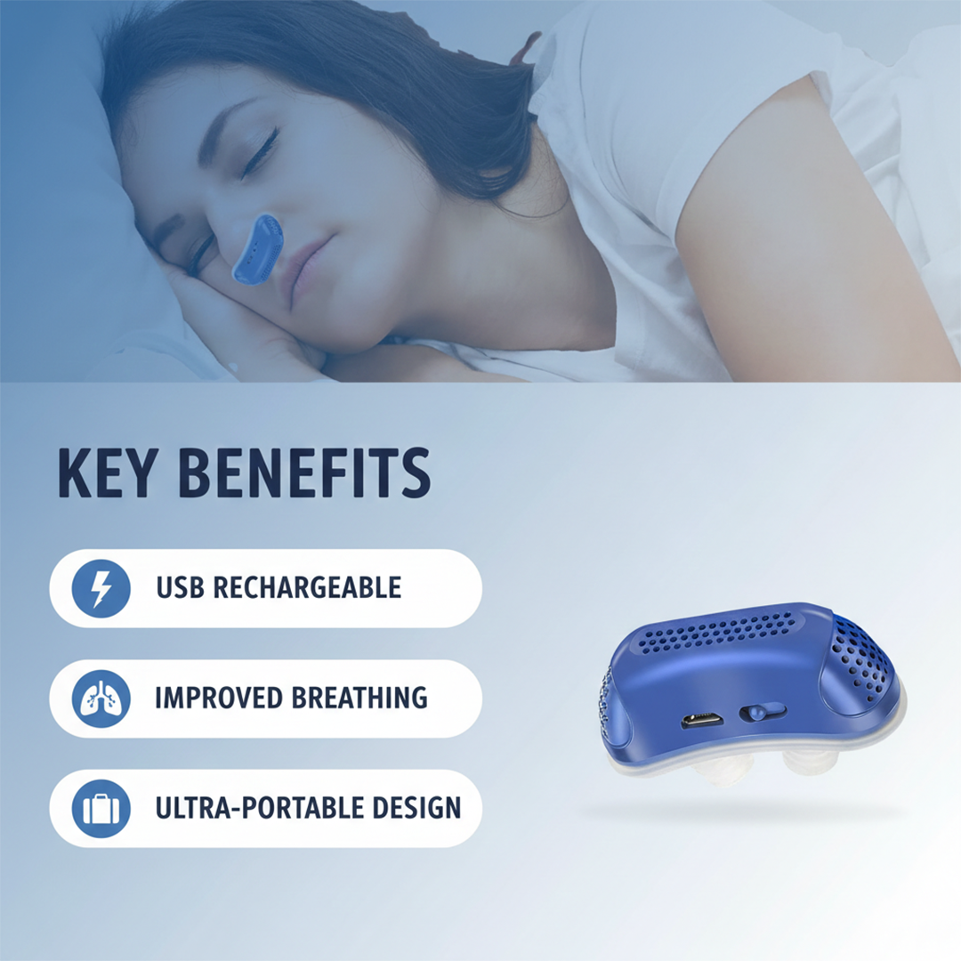 Nasal Breathing Aid with Travel Size and USB Rechargeable