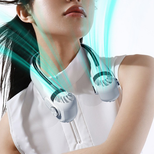 Neck Fan with Wearable Design and Rechargeable Battery