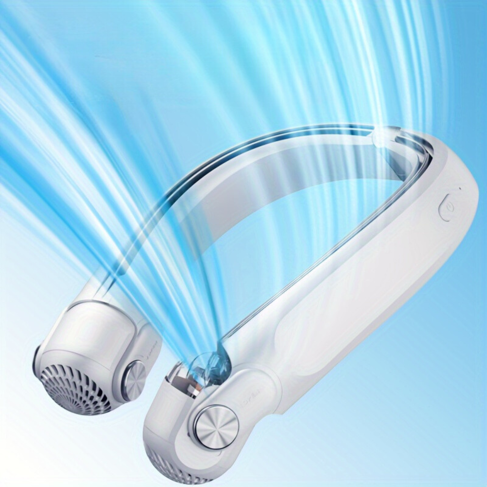 Neck Fan with Wearable Design and Rechargeable Battery