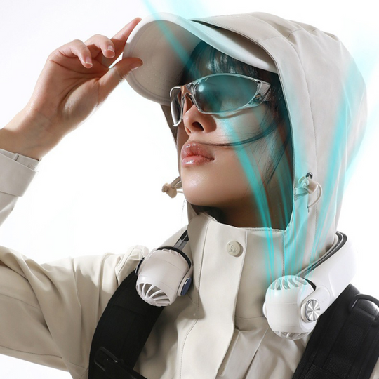 Neck Fan with Wearable Design and Rechargeable Battery