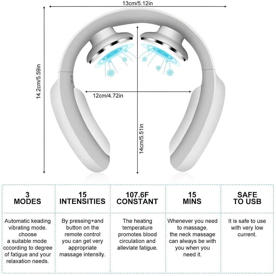 Neck Massager with Heat and Adjustable Pulses