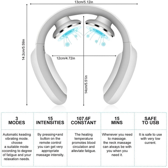 Neck Massager with Heat and Adjustable Pulses
