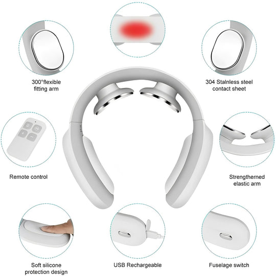 Neck Massager with Heat and Adjustable Pulses