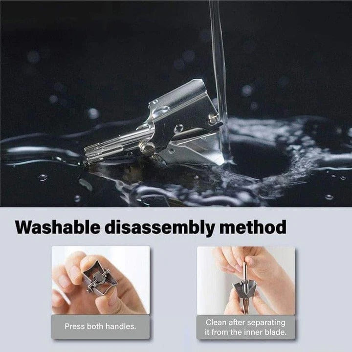 Nose and Ear Hair Trimmer with Stainless Steel Head and Washable Design