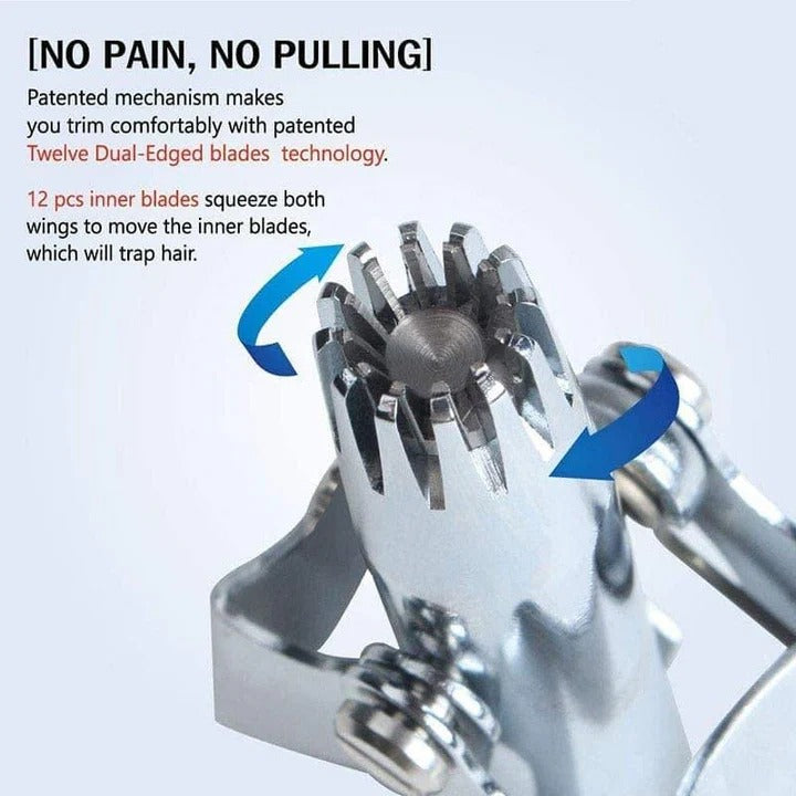 Nose Hair Trimmer with Stainless Steel Blades and Gentle Design