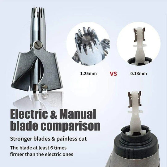 Nose Hair Trimmer with Stainless Steel Blades and Gentle Design