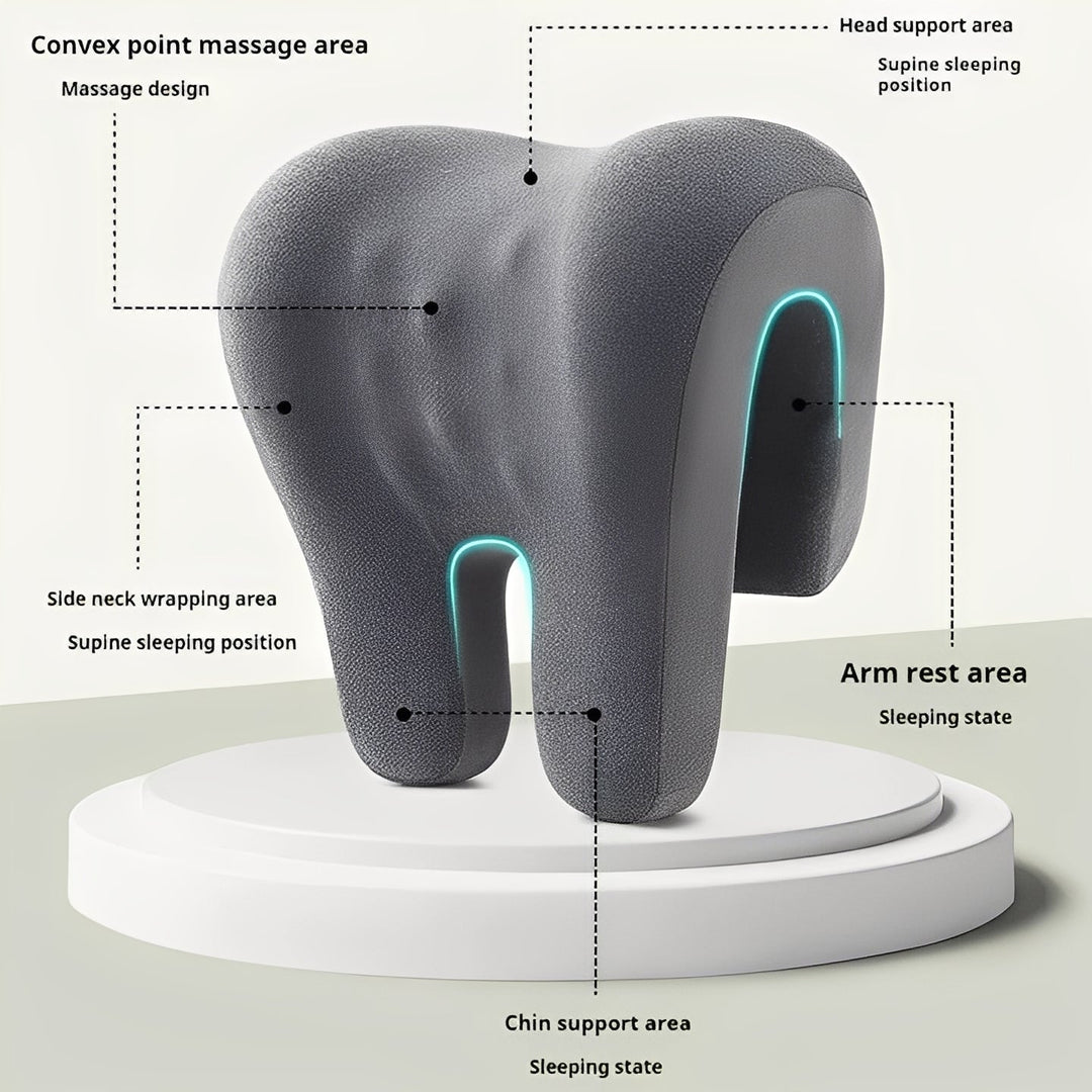Office Chair Pillow with Adjustable Headrest and Removable Cover
