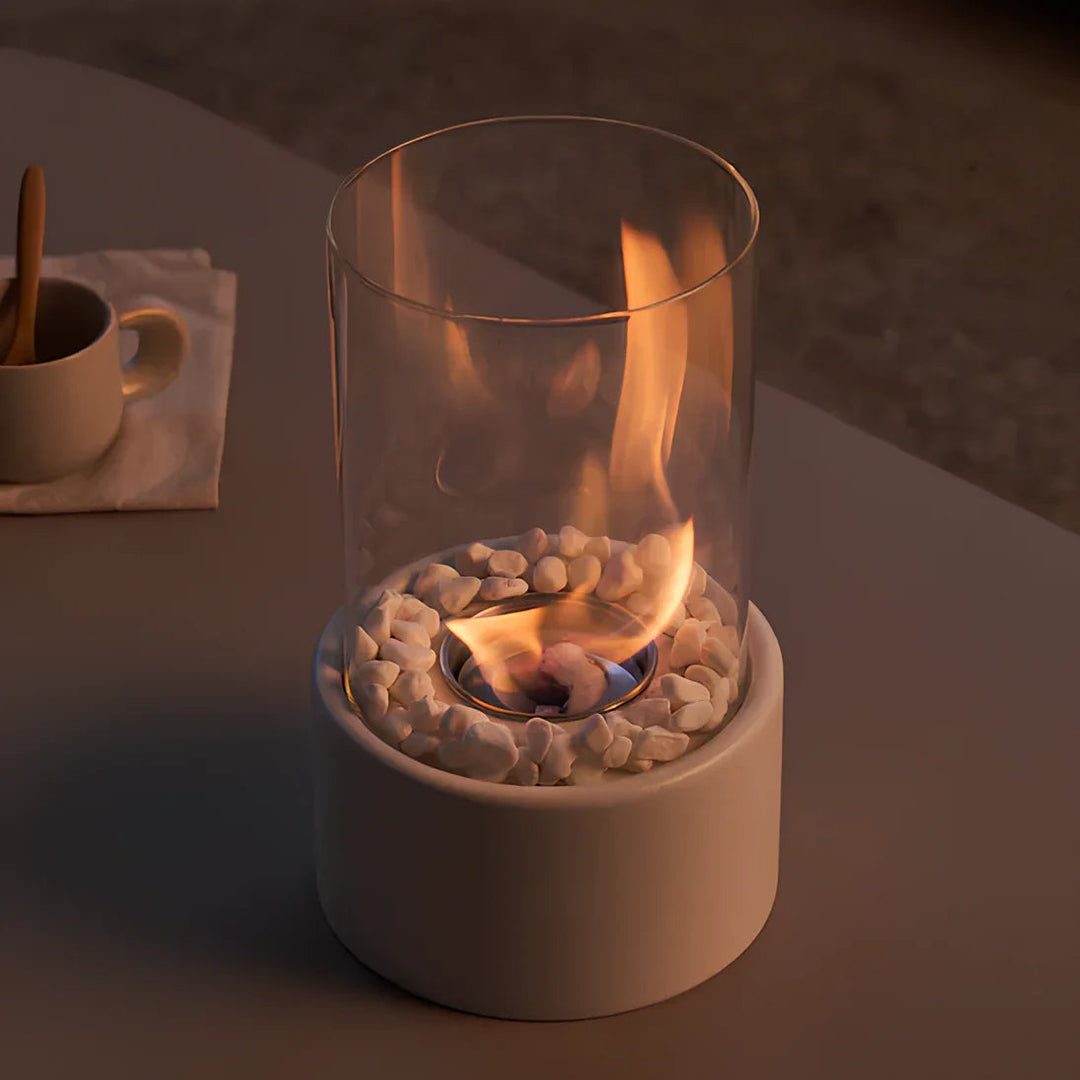 Oil Lamp with Clear Glass Design and Decorative Cylinder