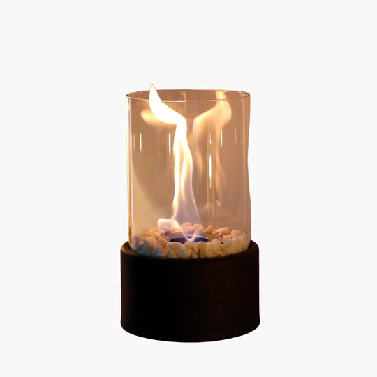 Oil Lamp with Clear Glass Design and Decorative Cylinder
