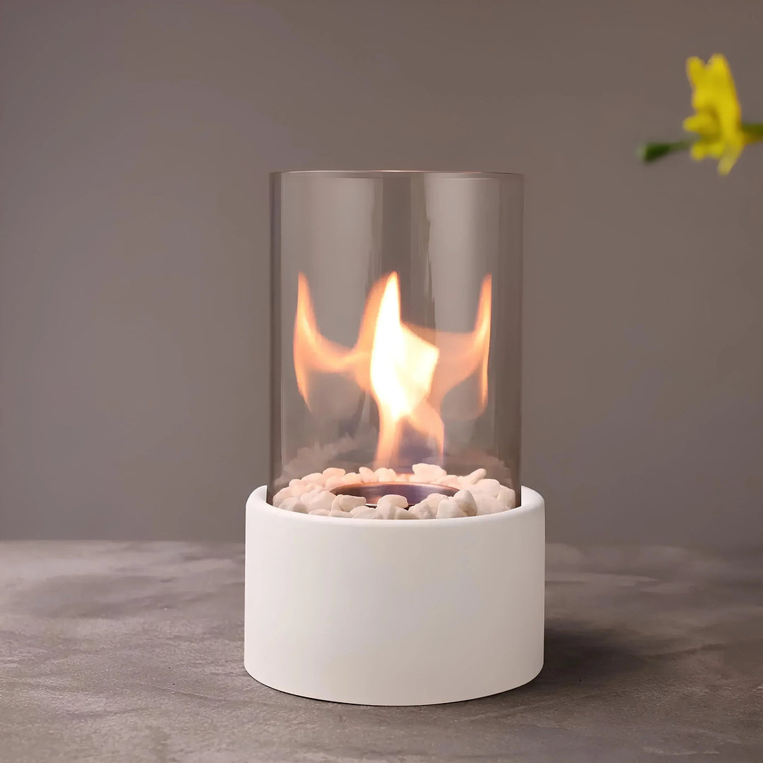 Oil Lamp with Clear Glass Design and Decorative Cylinder
