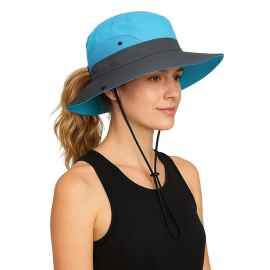 Outdoor Hat with Wide Brim and Adjustable Strap