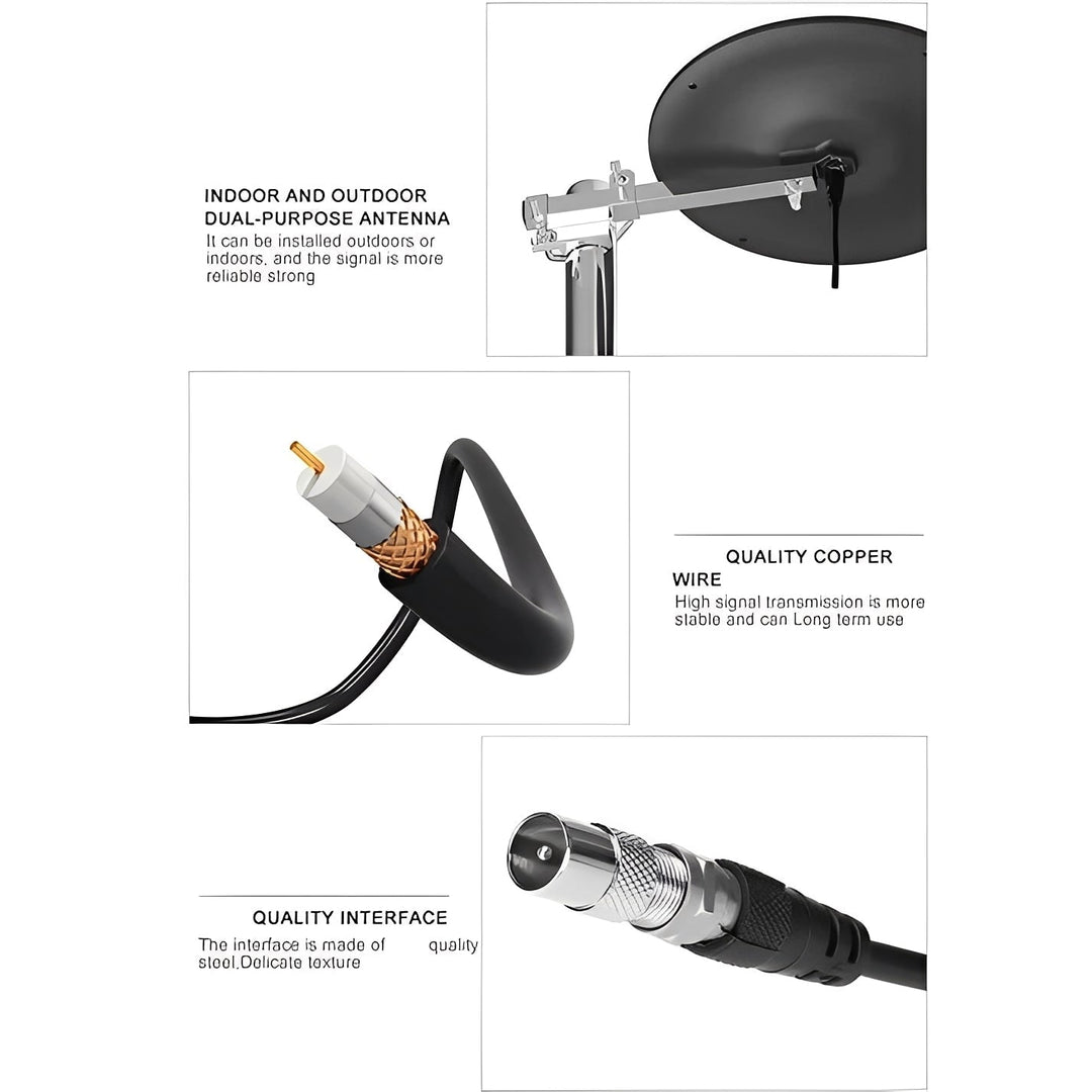 Outdoor HDTV Antenna with Long-Range Reception and Signal Capture