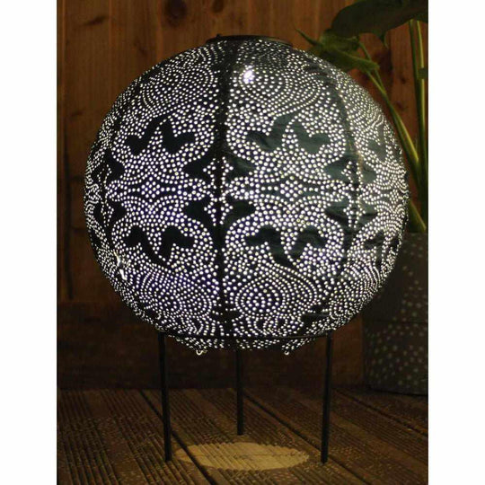 Outdoor Lantern with Solar Power and Globe Design