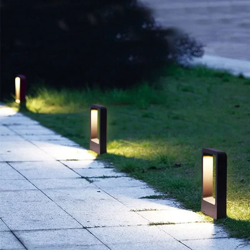 Outdoor Lighting with Ground Installation and Pathway Illumination
