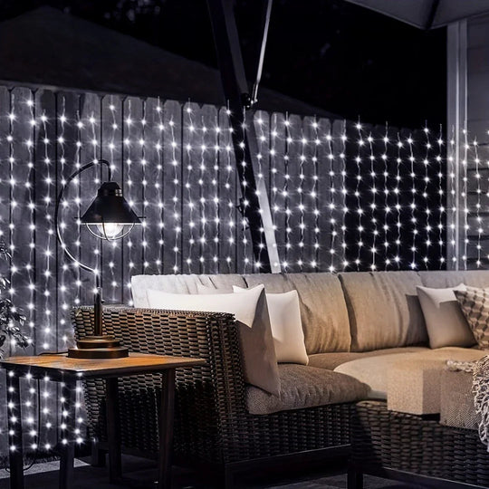 Outdoor Solar Lights with Curtain Design and Garden Decor