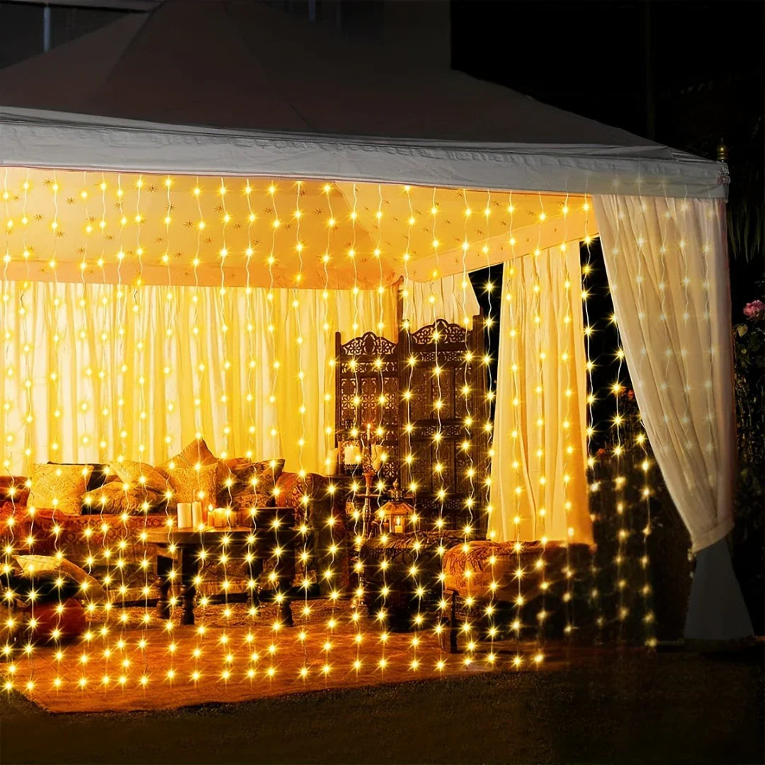 Outdoor Solar Lights with Curtain Design and Garden Decor