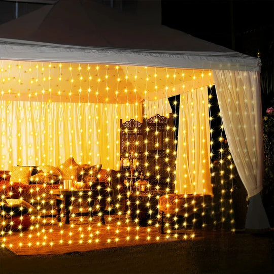 Outdoor Solar Lights with Curtain Design and Garden Decor