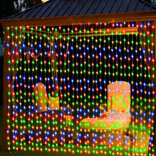 Outdoor Solar Lights with Curtain Design and Garden Decor