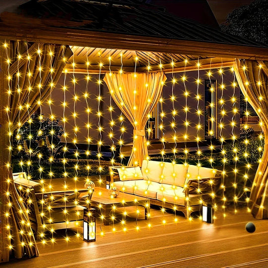 Outdoor Solar Lights with Curtain Design and Garden Decor