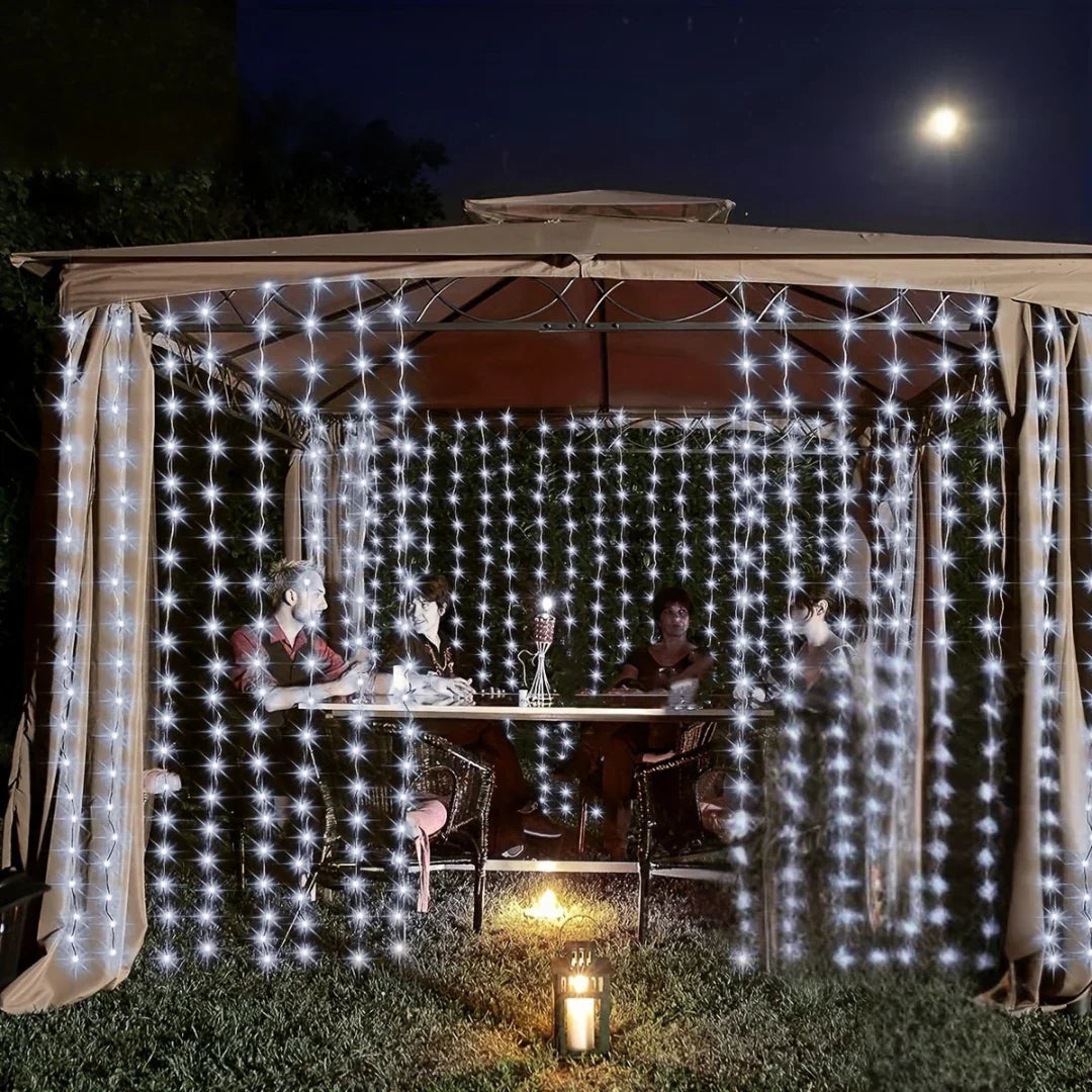 Outdoor Solar Lights with Curtain Design and Garden Decor