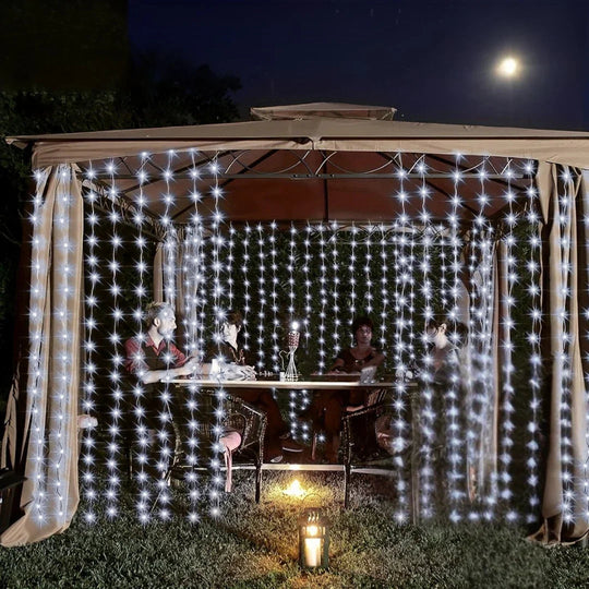 Outdoor Solar Lights with Curtain Design and Garden Decor