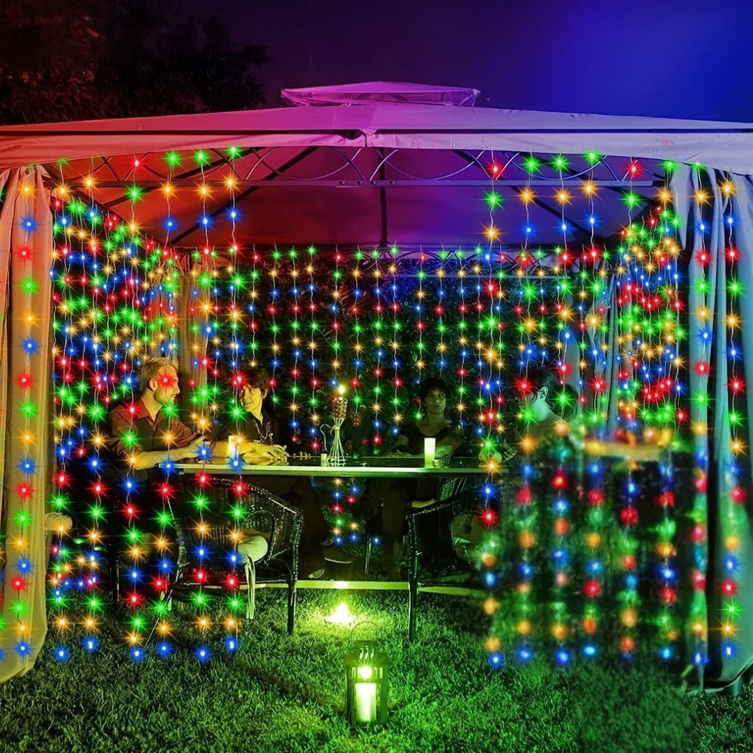 Outdoor Solar Lights with Curtain Design and Garden Decor