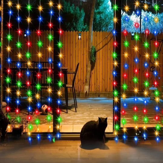 Outdoor Solar Lights with Curtain Design and Garden Decor