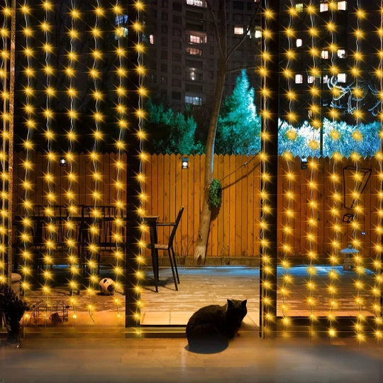 Outdoor Solar Lights with Curtain Design and Garden Decor