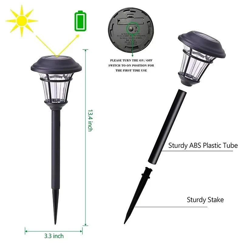 Outdoor Solar Lights with LED Illumination and Garden Pathway Design