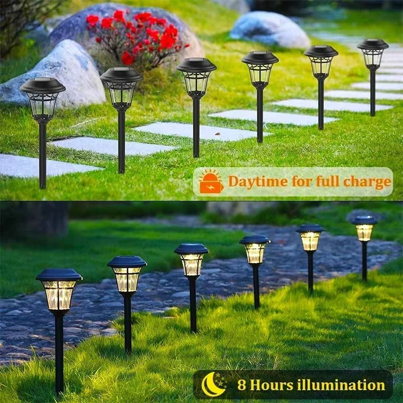 Outdoor Solar Lights with LED Illumination and Garden Pathway Design