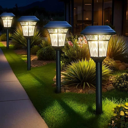 Outdoor Solar Lights with LED Illumination and Garden Pathway Design