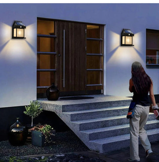 Outdoor Solar Wall Lights with Motion Sensor and Waterproof Design