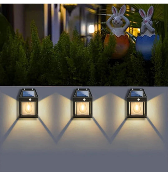 Outdoor Solar Wall Lights with Motion Sensor and Waterproof Design