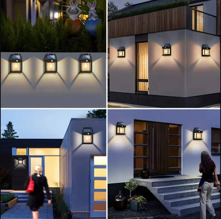Outdoor Solar Wall Lights with Motion Sensor and Waterproof Design