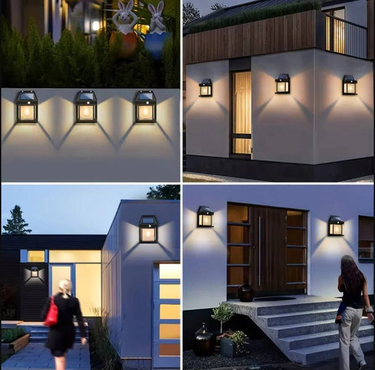 Outdoor Solar Wall Lights with Motion Sensor and Waterproof Design