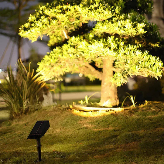 Outdoor Spotlight with Solar Power and LED Illumination