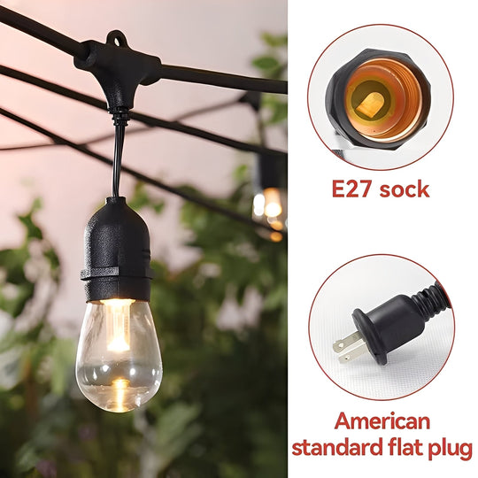Outdoor String Lights with E27 Sockets and 220V Power