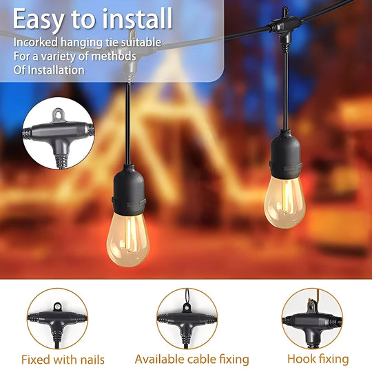 Outdoor String Lights with E27 Sockets and 220V Power