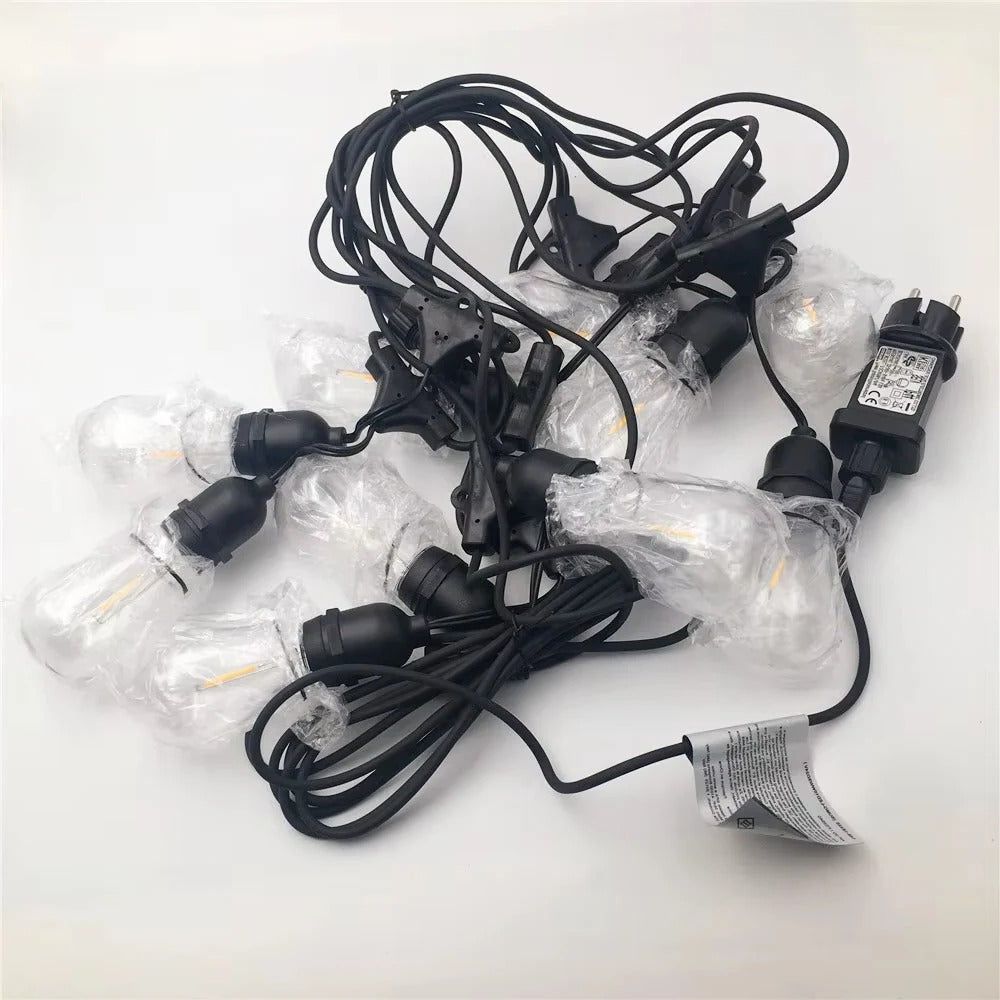 Outdoor String Lights with Edison Bulbs and LED Design