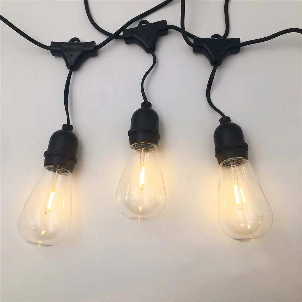 Outdoor String Lights with Edison Bulbs and LED Design