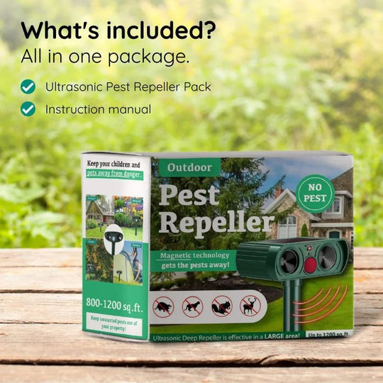 Outdoor Ultrasonic Animal Repeller with Solar Power and Motion Sensor