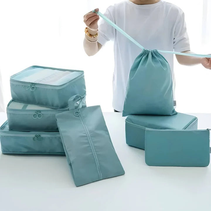 Packing Cube Set with Mesh Panels and Storage Bags
