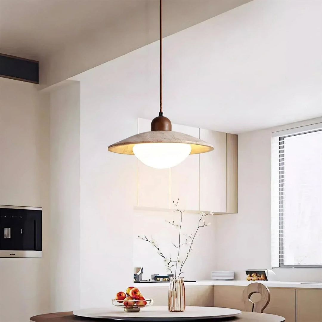 Pendant Lamp with Travertine Shade and G9 Socket