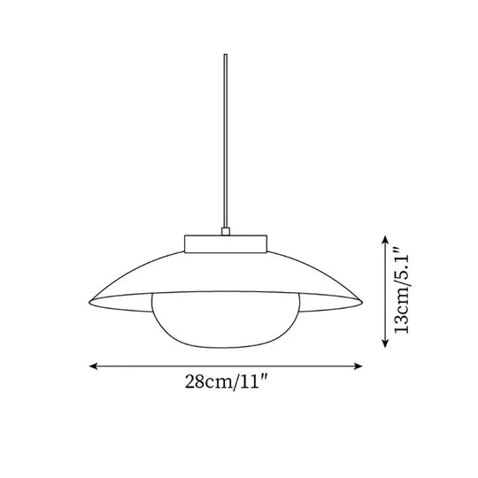 Pendant Light with Metal Shade and Wooden Accent