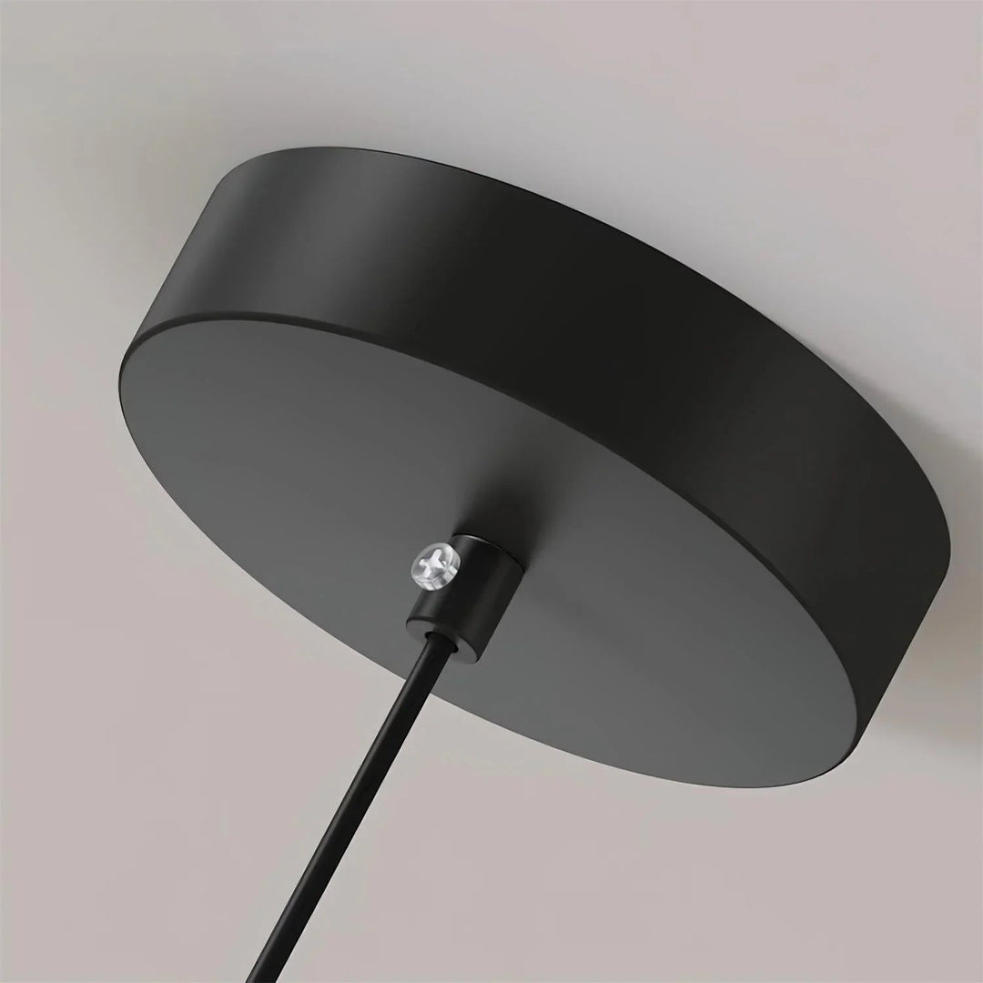 Pendant Light with Metal Shade and Wooden Accent