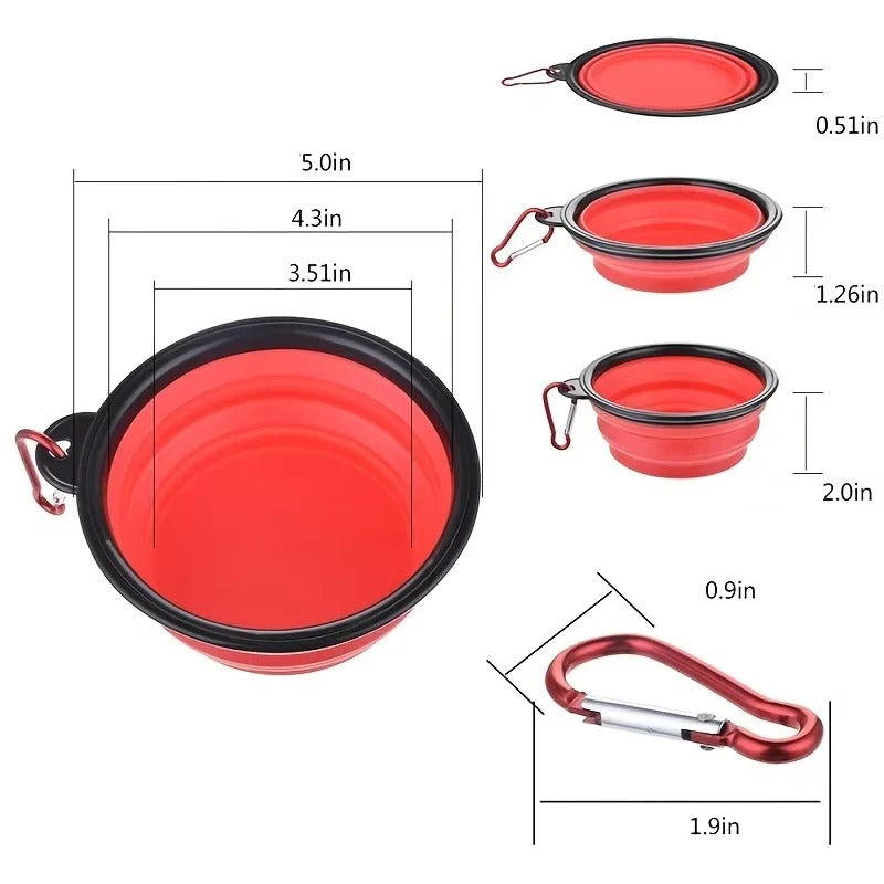 Pet Bowl with Portable Design and Collapsible Silicone