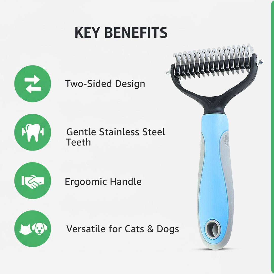 Pet Comb with Detangling Teeth and Stainless Steel