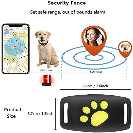 Pet GPS Collar with App Tracking and Adjustable Strap