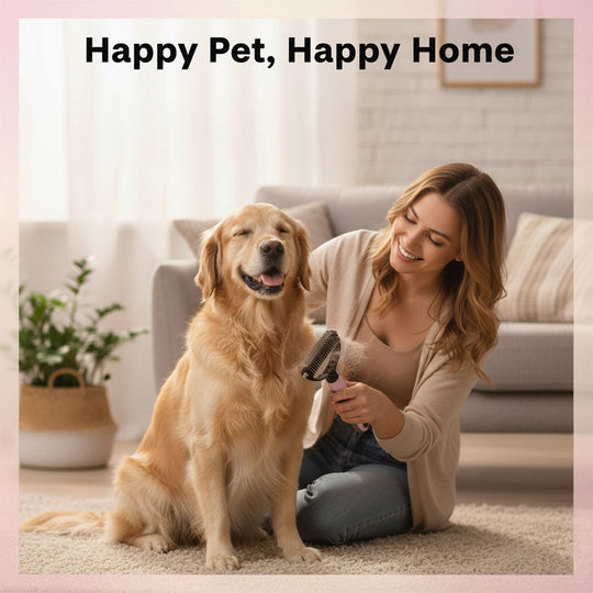 Pet Grooming Brush with Deshedding and Gentle Bristles